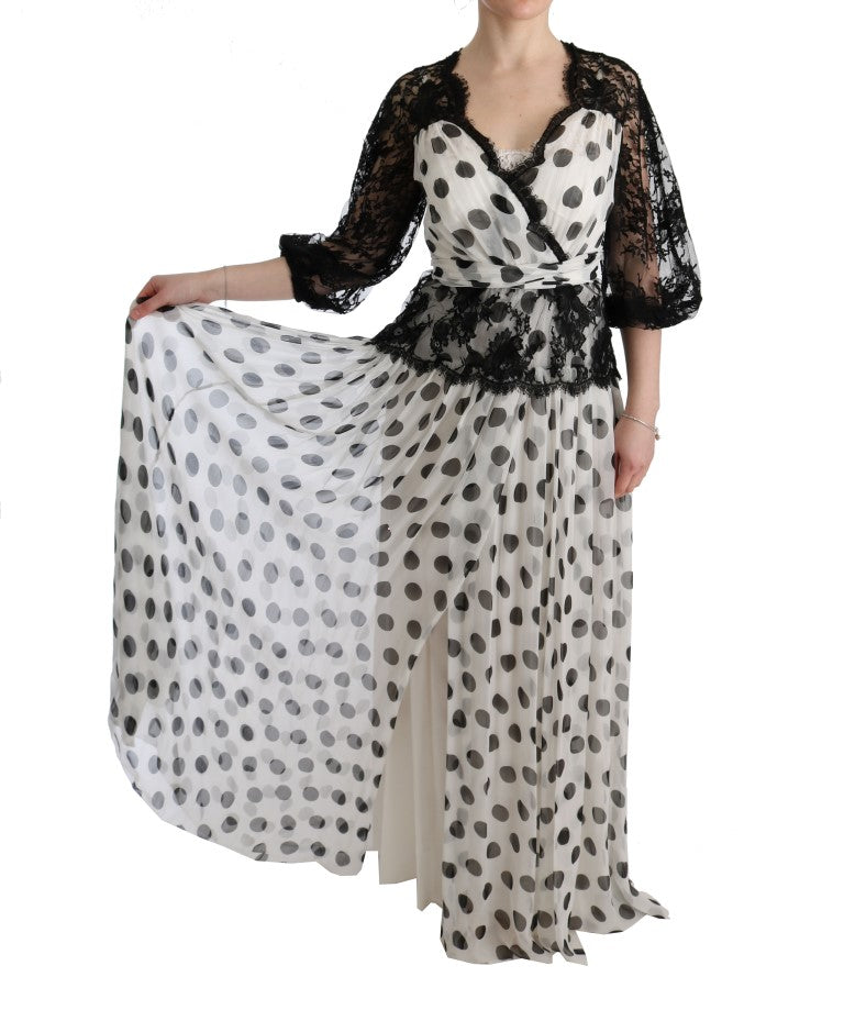 Dolce & Gabbana Black White Polka Dotted Floral Dress - PreLoved & Luxe