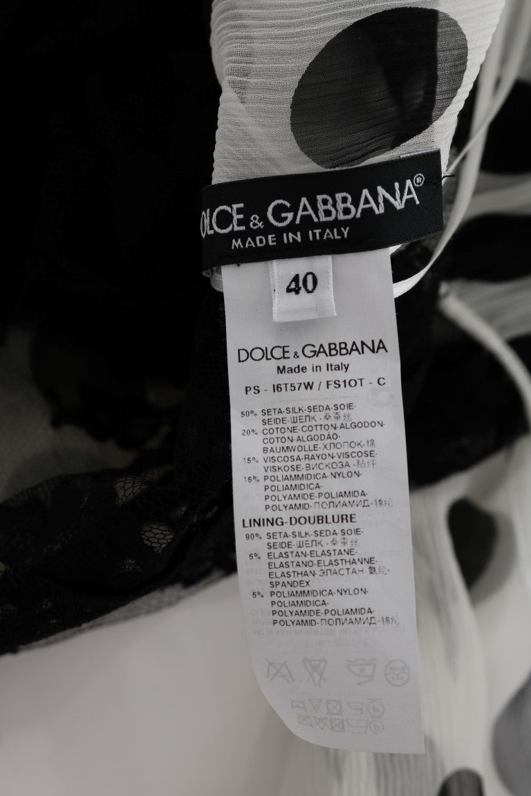 Dolce & Gabbana Black White Polka Dotted Floral Dress - PreLoved & Luxe