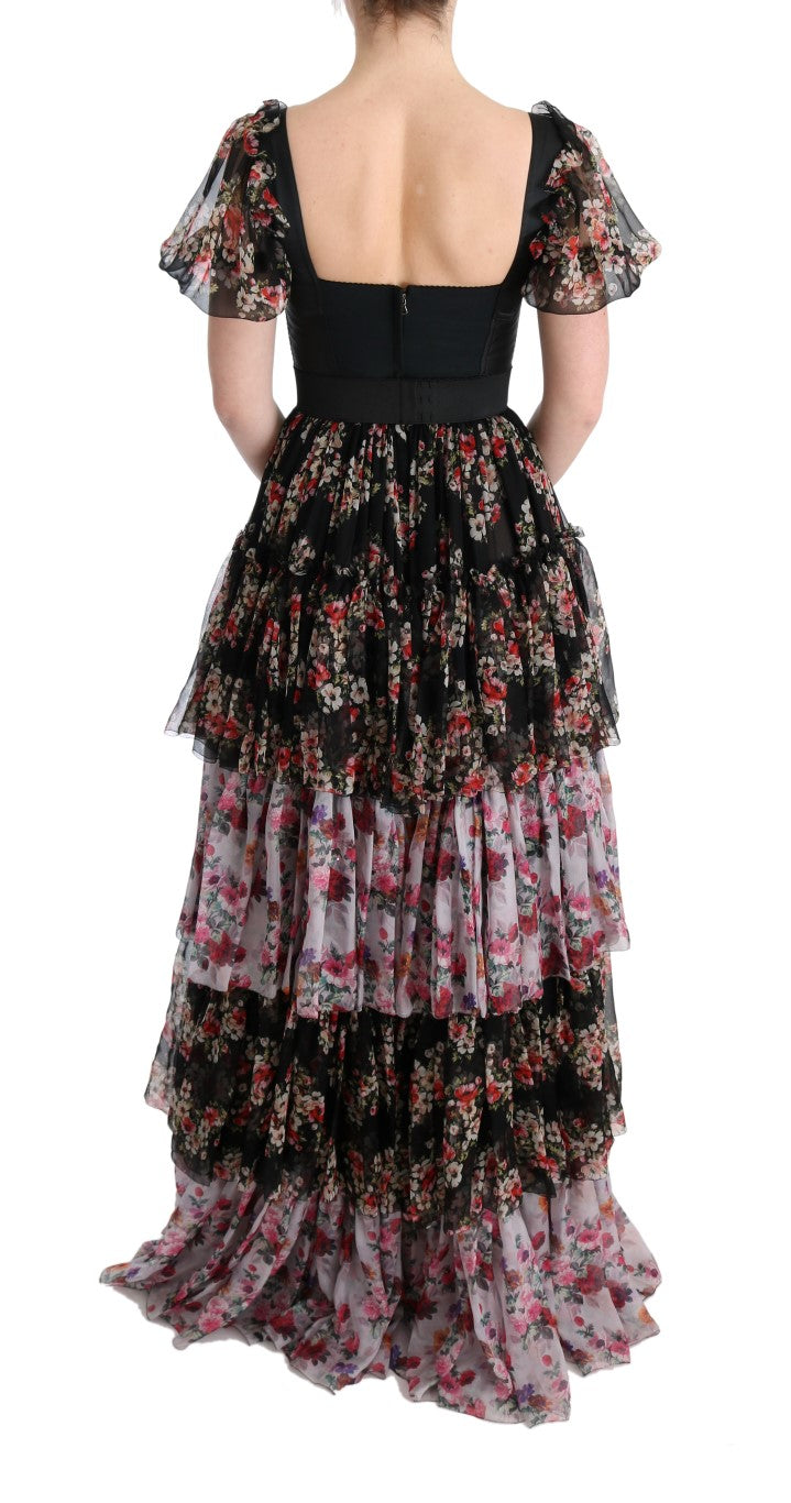 Dolce & Gabbana Multicolor Silk Stretch Floral Shift Long Dress - PreLoved & Luxe