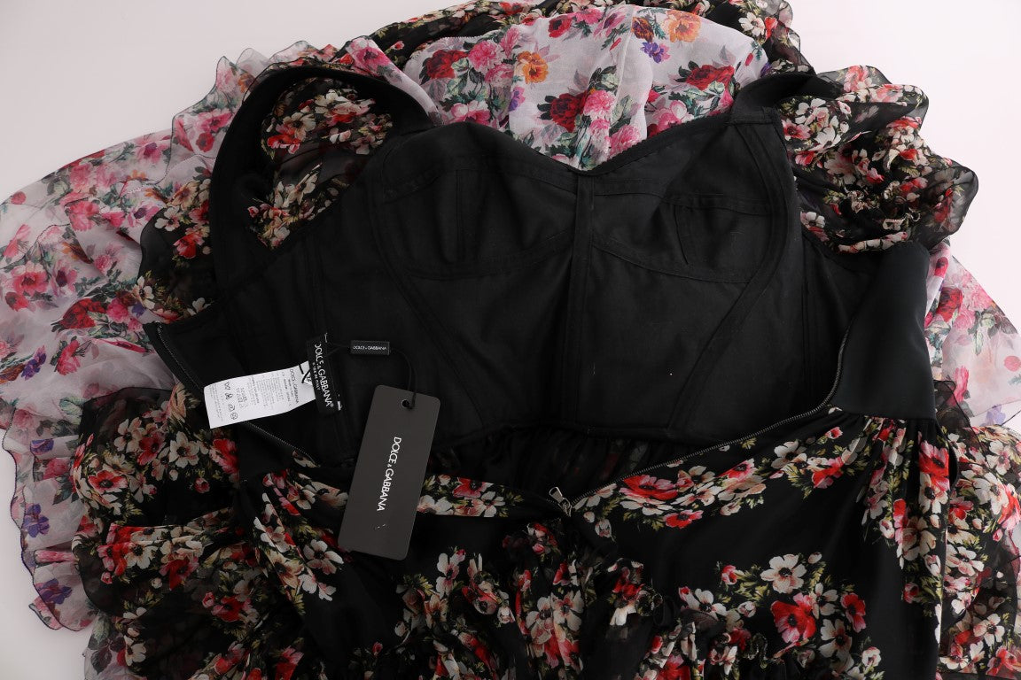 Dolce & Gabbana Multicolor Silk Stretch Floral Shift Long Dress - PreLoved & Luxe