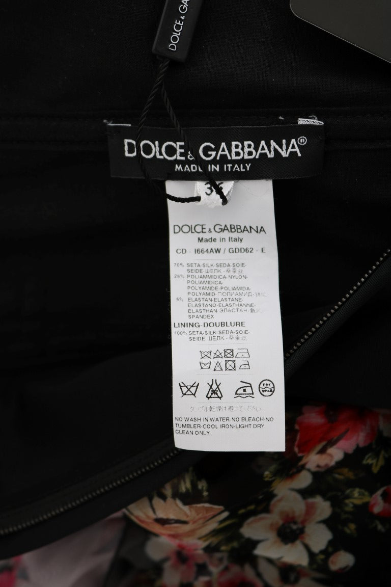 Dolce & Gabbana Multicolor Silk Stretch Floral Shift Long Dress - PreLoved & Luxe