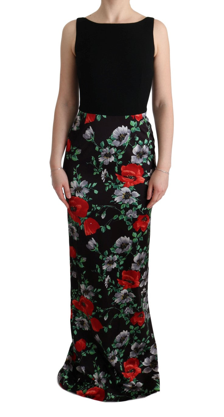 Dolce & Gabbana Multicolor Floral Print Stretch Sheath Long Dress - PreLoved & Luxe