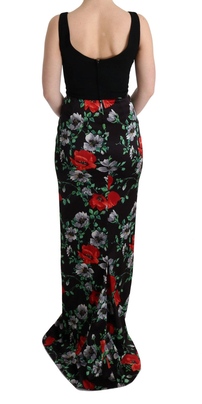 Dolce & Gabbana Multicolor Floral Print Stretch Sheath Long Dress - PreLoved & Luxe