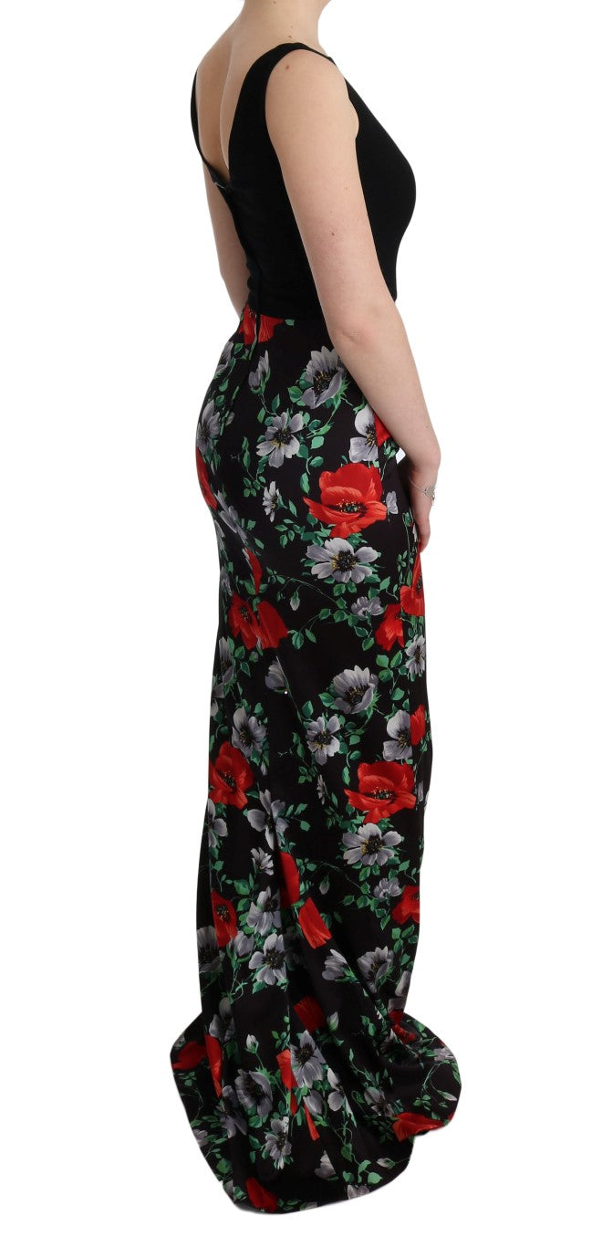 Dolce & Gabbana Multicolor Floral Print Stretch Sheath Long Dress - PreLoved & Luxe