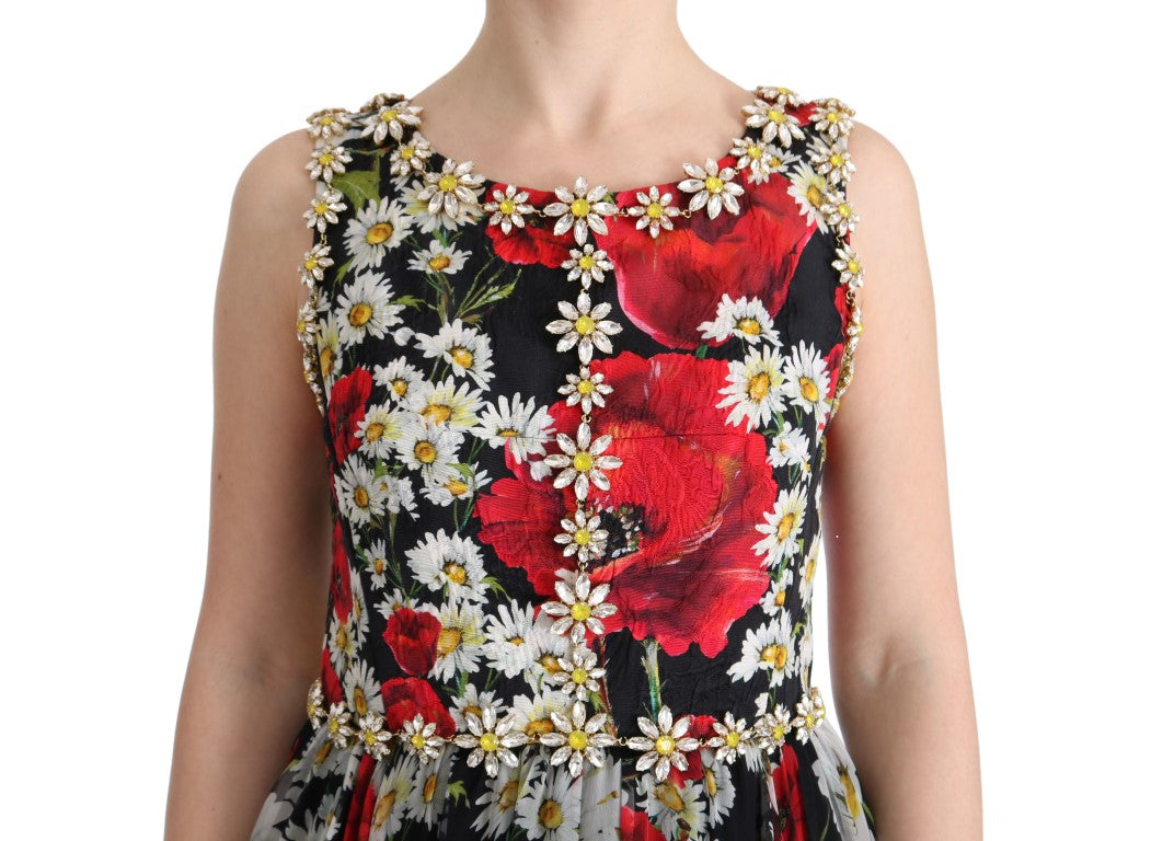 Dolce & Gabbana Multicolor Silk Floral Crystal Long Maxi Dress - PreLoved & Luxe