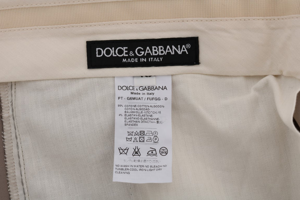 Dolce & Gabbana Beige Cotton Stretch Chinos Pants - PreLoved & Luxe