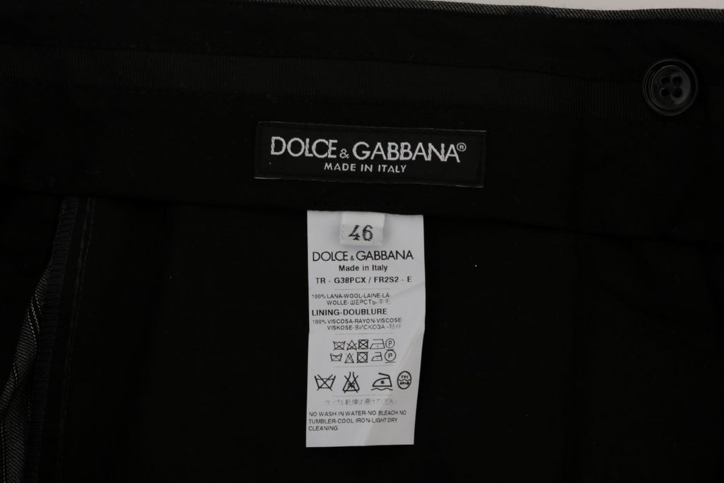 Dolce & Gabbana Gray Wool Striped Formal Pants - PreLoved & Luxe
