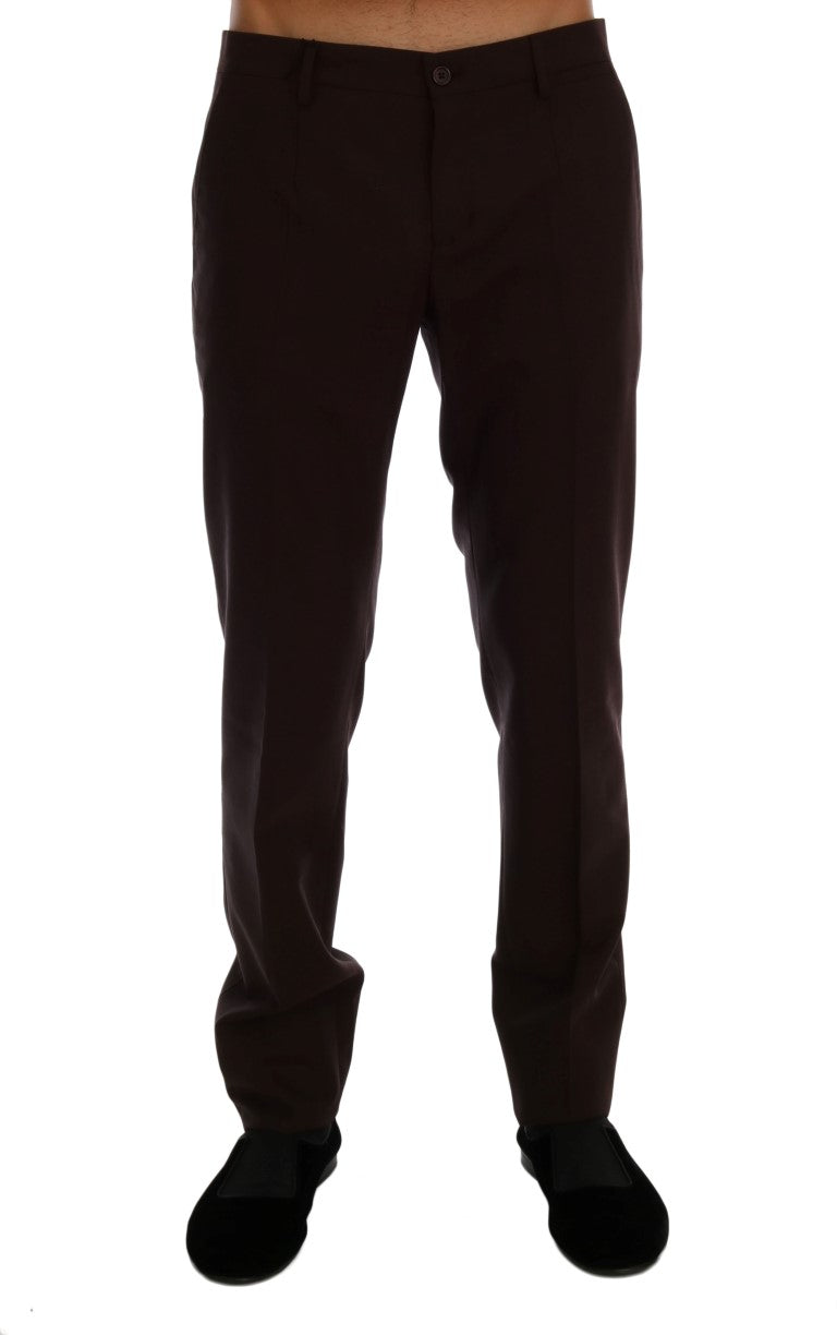 Dolce & Gabbana Purple Wool Stretch Formal Pants - PreLoved & Luxe