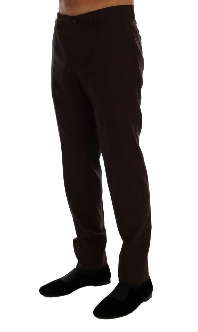 Dolce & Gabbana Purple Wool Stretch Formal Pants - PreLoved & Luxe