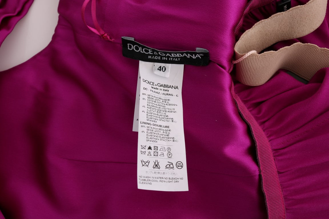 Dolce & Gabbana Pink Silk Stretch Shift Long Dress - PreLoved & Luxe