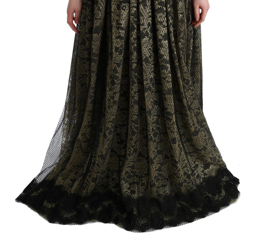 Dolce & Gabbana Black Yellow Crystal Lace Shift Dress - PreLoved & Luxe