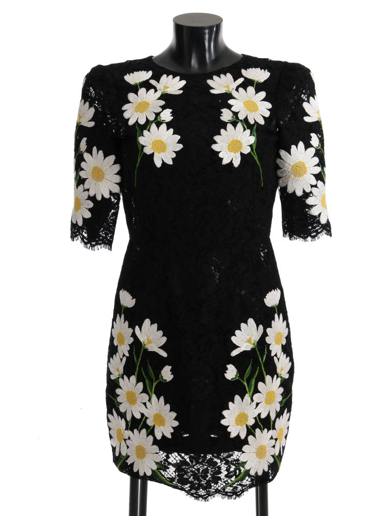 Dolce & Gabbana Black Floral Lace Chamomile Sicily Dress - PreLoved & Luxe