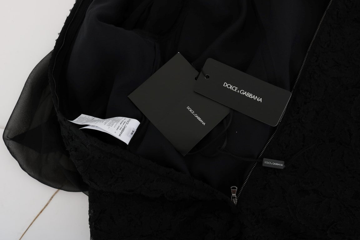 Dolce & Gabbana Black Lace Red Heart Shift Dress - PreLoved & Luxe