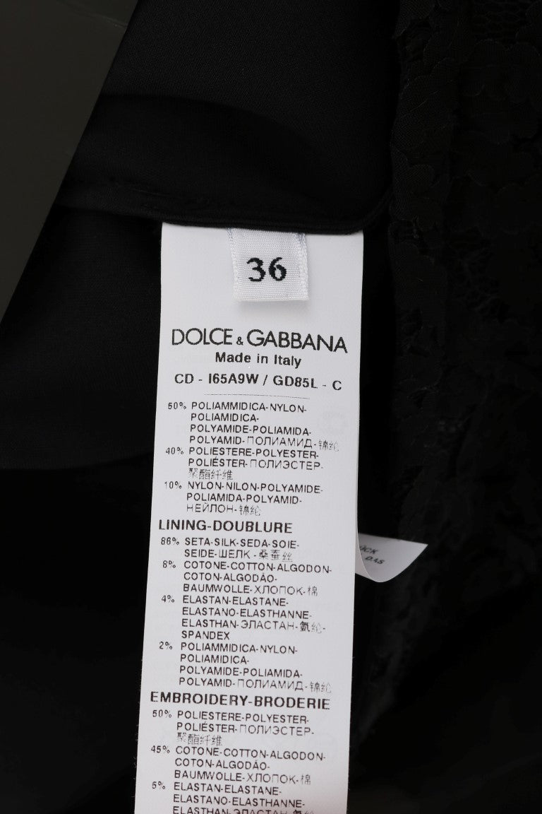 Dolce & Gabbana Black Lace Red Heart Shift Dress - PreLoved & Luxe