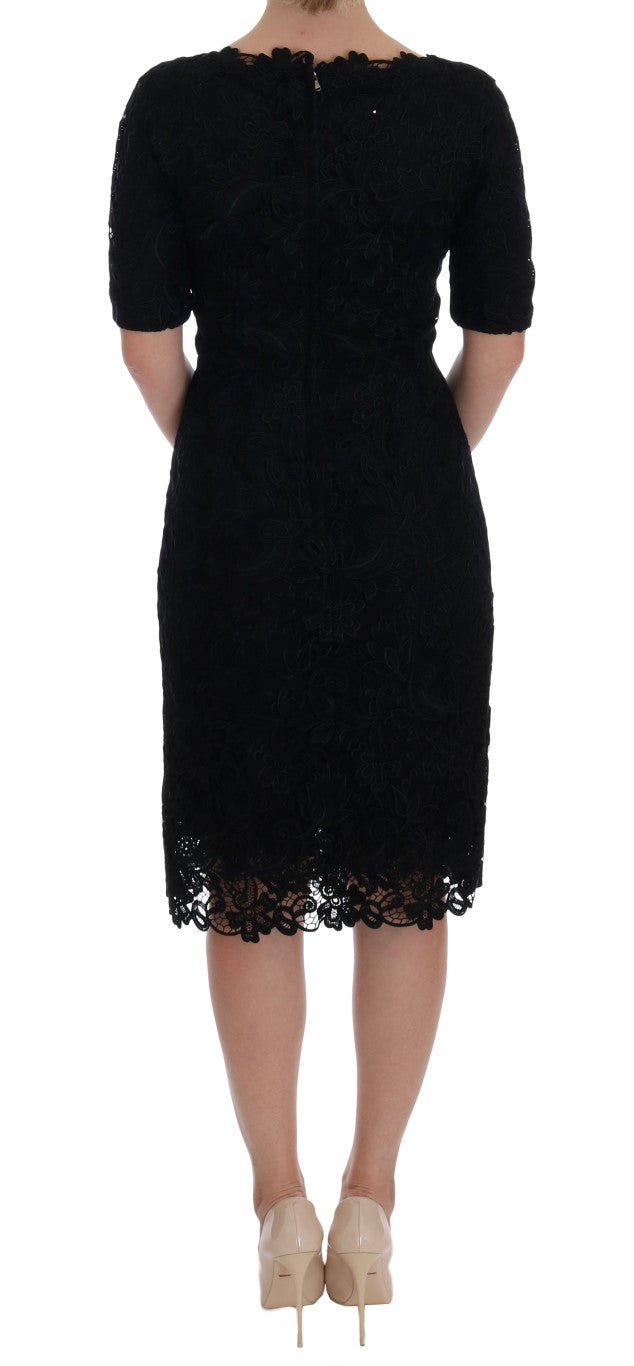 Dolce & Gabbana Black Floral Ricamo Sheath Dress - PreLoved & Luxe