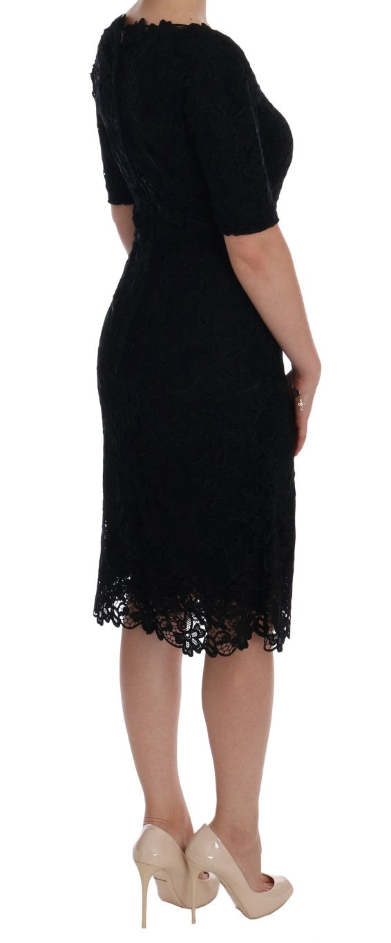 Dolce & Gabbana Black Floral Ricamo Sheath Dress - PreLoved & Luxe
