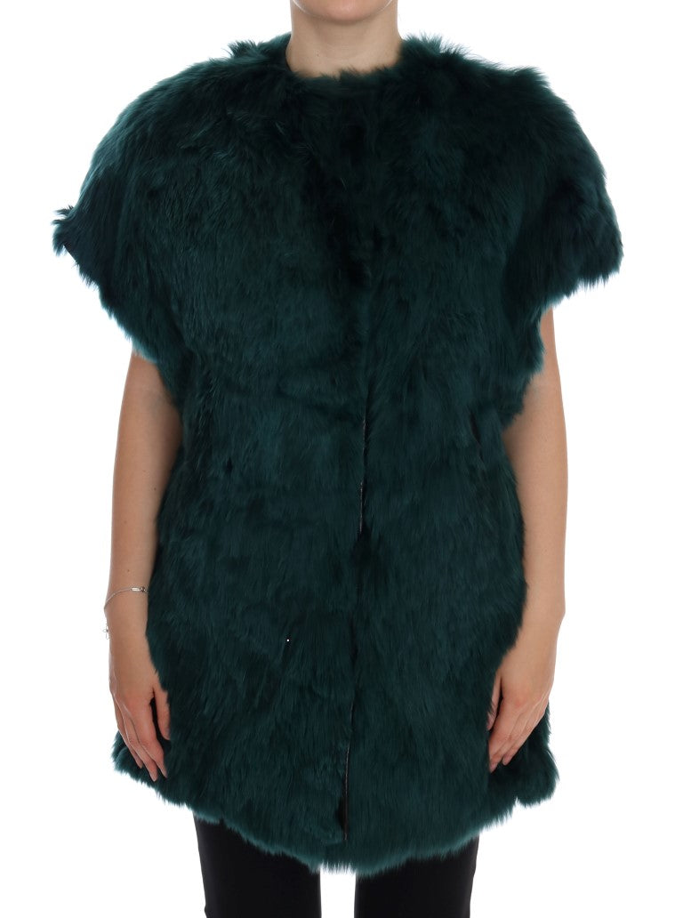 Dolce & Gabbana Green Alpaca Fur Vest Sleeveless Jacket - PreLoved & Luxe
