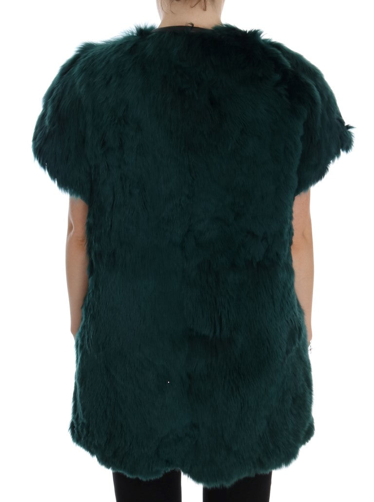 Dolce & Gabbana Green Alpaca Fur Vest Sleeveless Jacket - PreLoved & Luxe