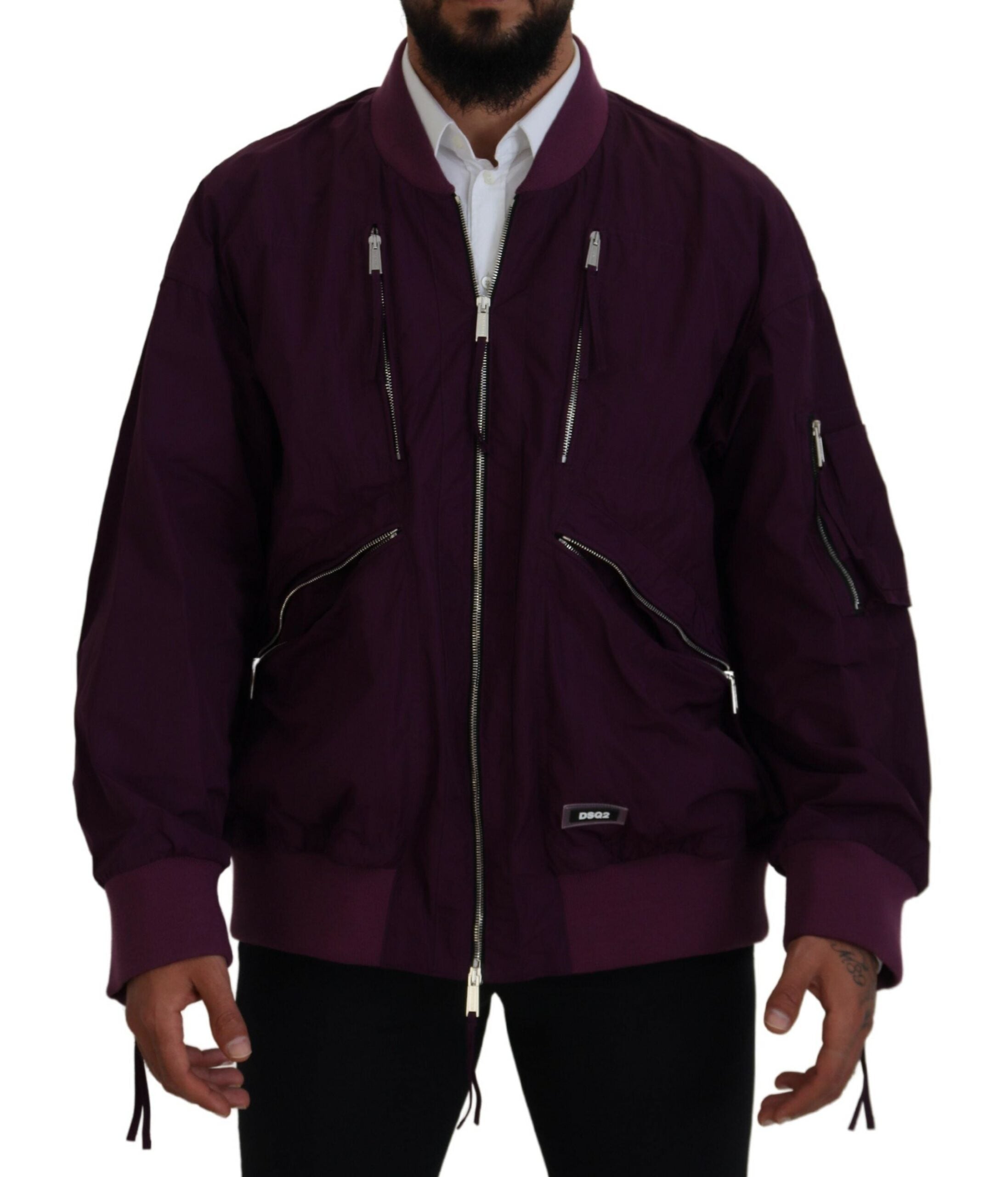 Dsquared² Purple  Full Zipper Bomber Jacket