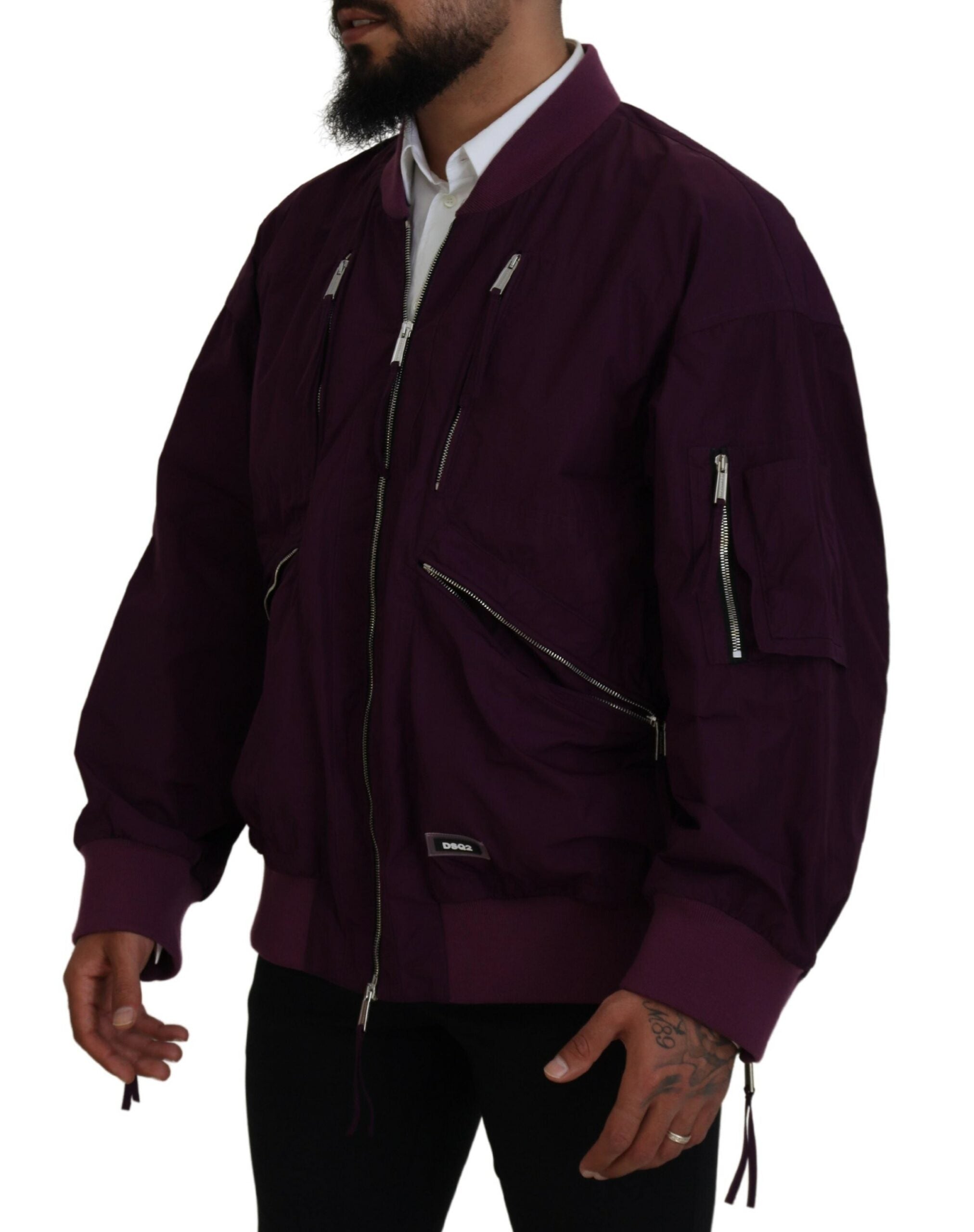 Dsquared² Purple  Full Zipper Bomber Jacket