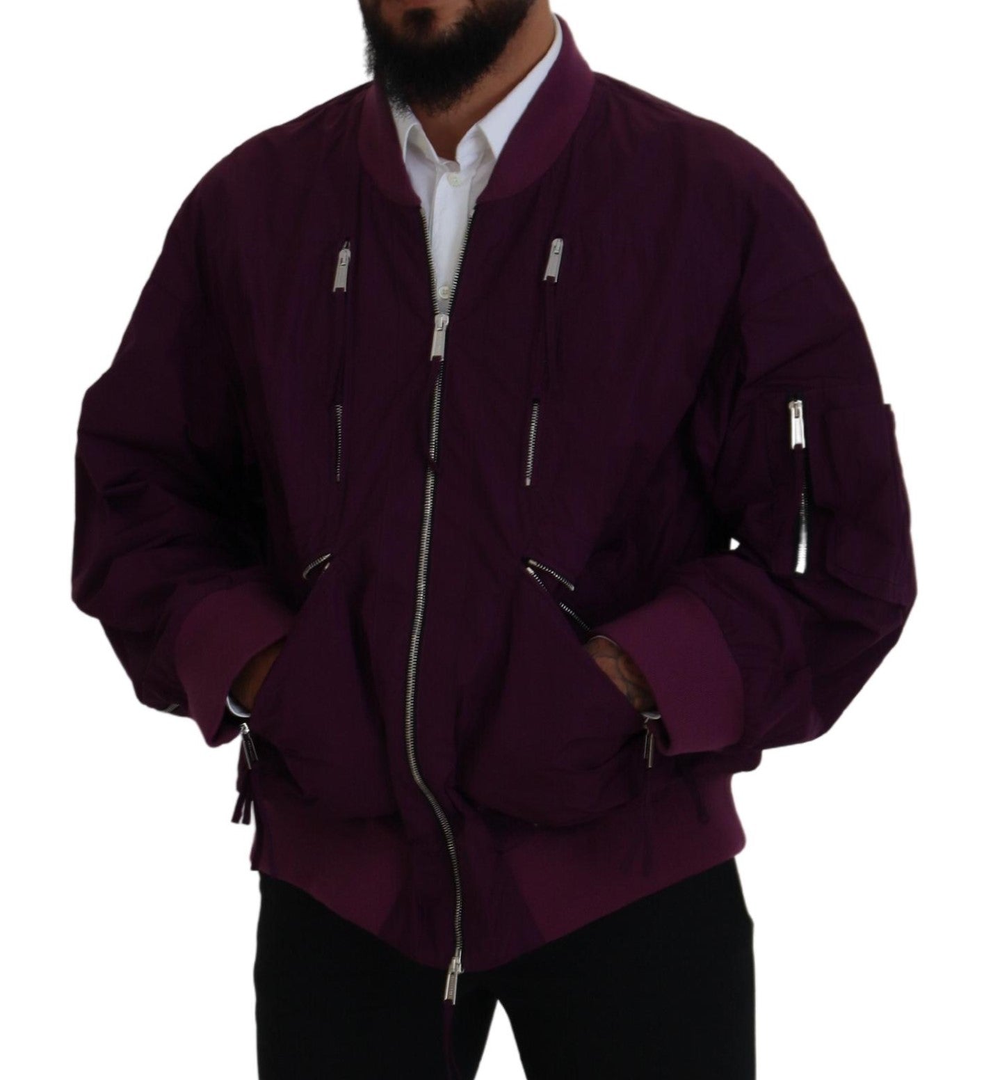 Dsquared² Purple  Full Zipper Bomber Jacket