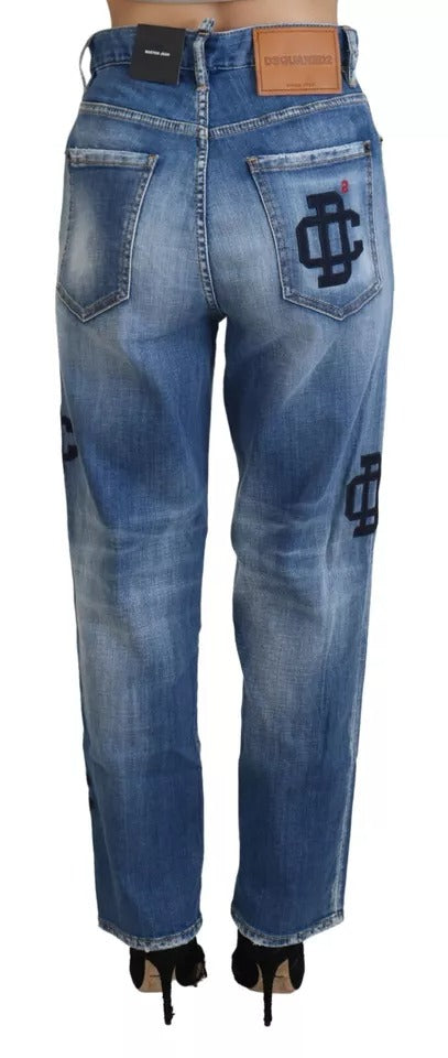 Dsquared² Blue Washed High Waist Straight Denim ton Jeans