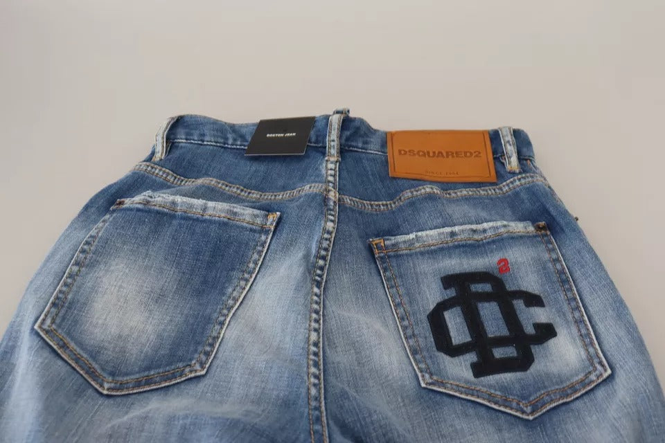 Dsquared² Blue Washed High Waist Straight Denim ton Jeans