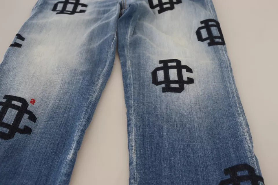 Dsquared² Blue Washed High Waist Straight Denim ton Jeans