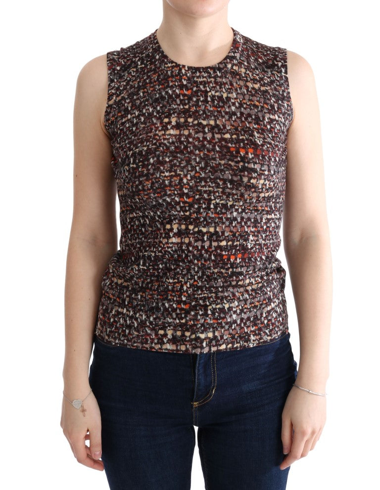 Dolce & Gabbana Multicolor Print Knit Top Wool T-shirt - PreLoved & Luxe