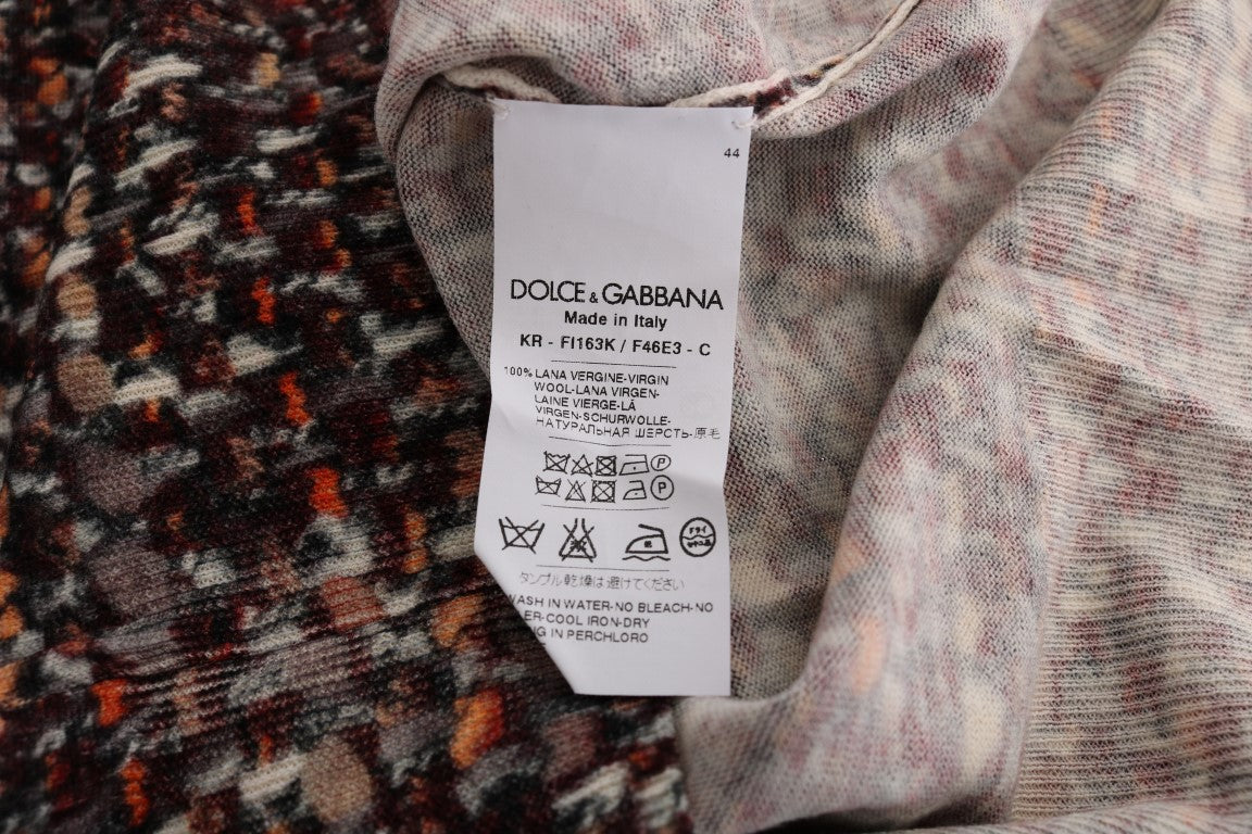 Dolce & Gabbana Multicolor Print Knit Top Wool T-shirt - PreLoved & Luxe
