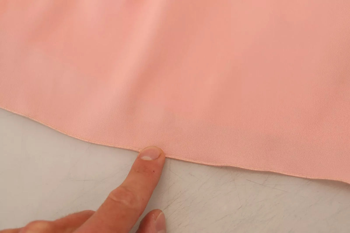 Pre-Owned Dolce & Gabbana Pink Silk Stretch Strapless Sheath Midi Dress Women's - Very Good