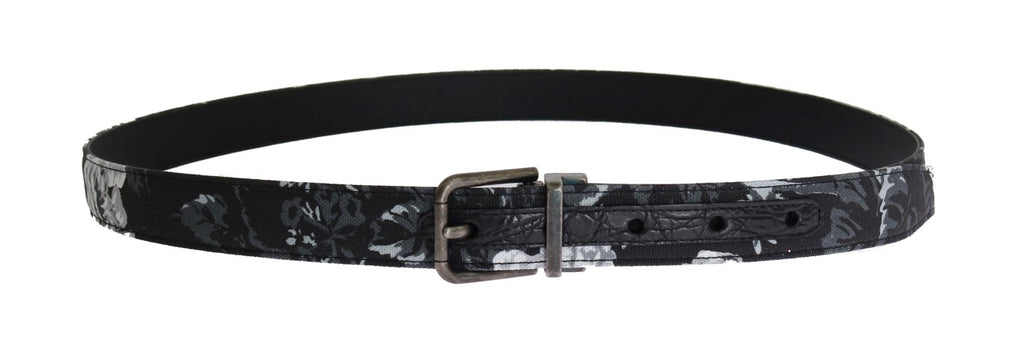 Dolce & Gabbana Black Cayman Linen Leather Belt - PreLoved & Luxe