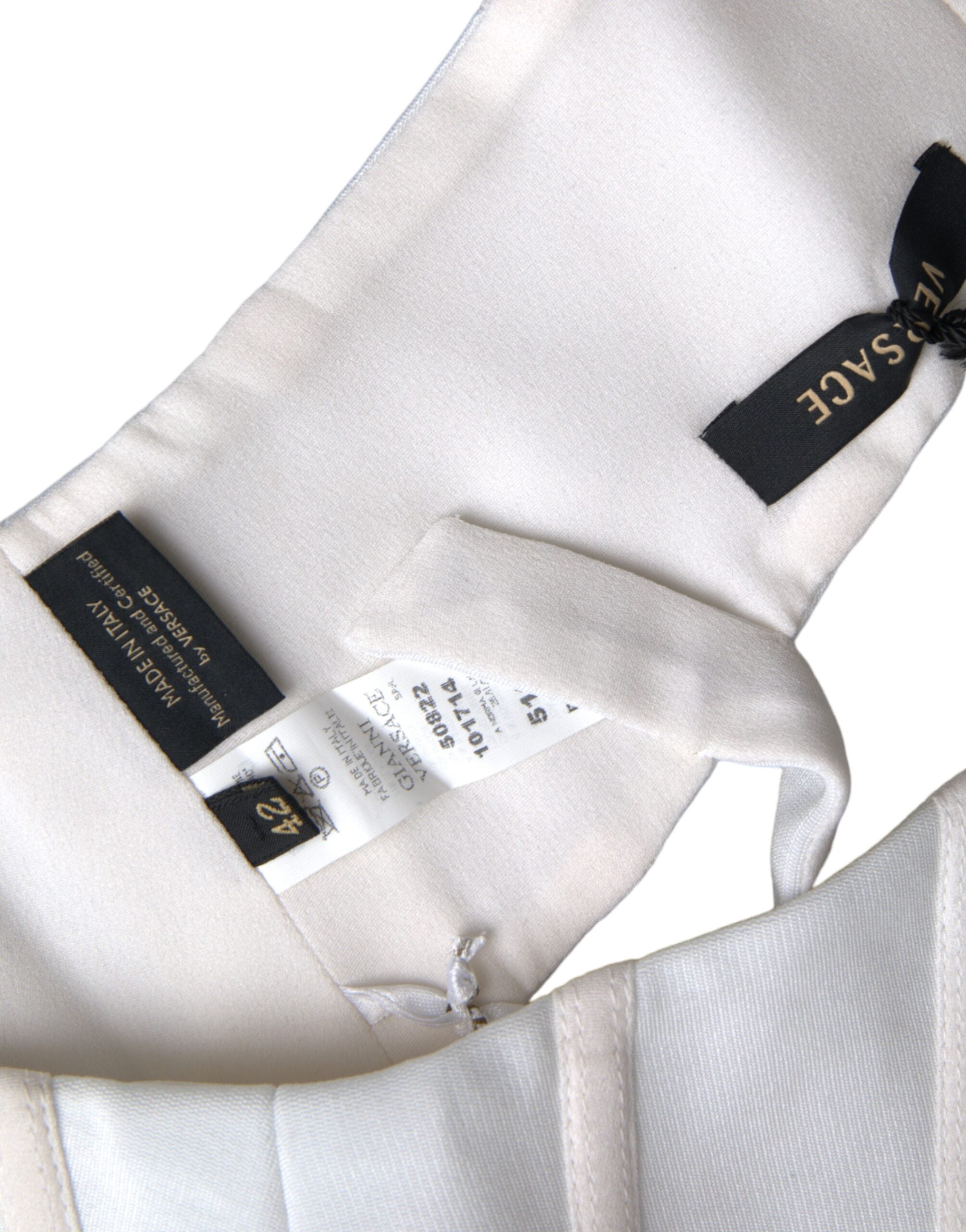 Versace White Viscose Bustier Sleeveless Cropped Top - PreLoved & Luxe