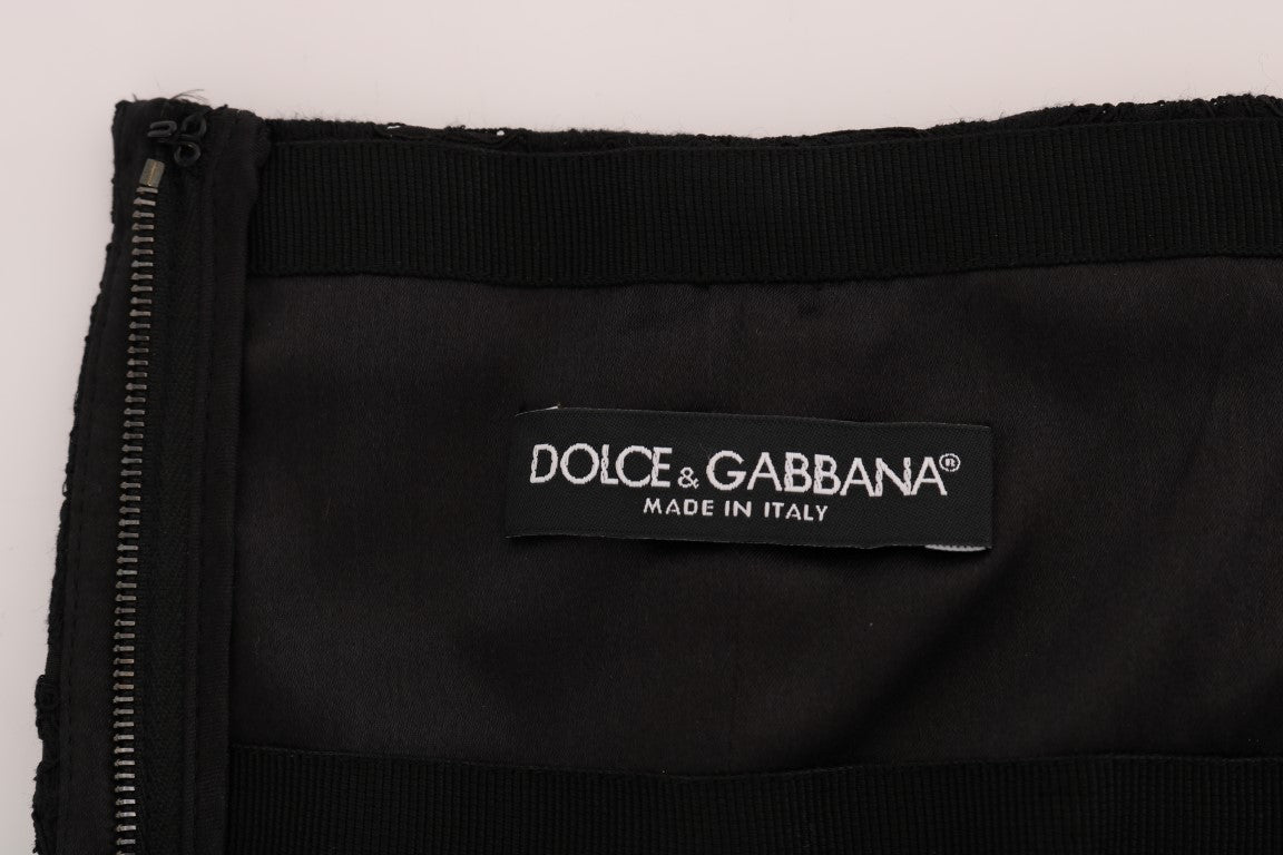 Dolce & Gabbana Black Floral Cutout Lace A-Line Skirt - PreLoved & Luxe