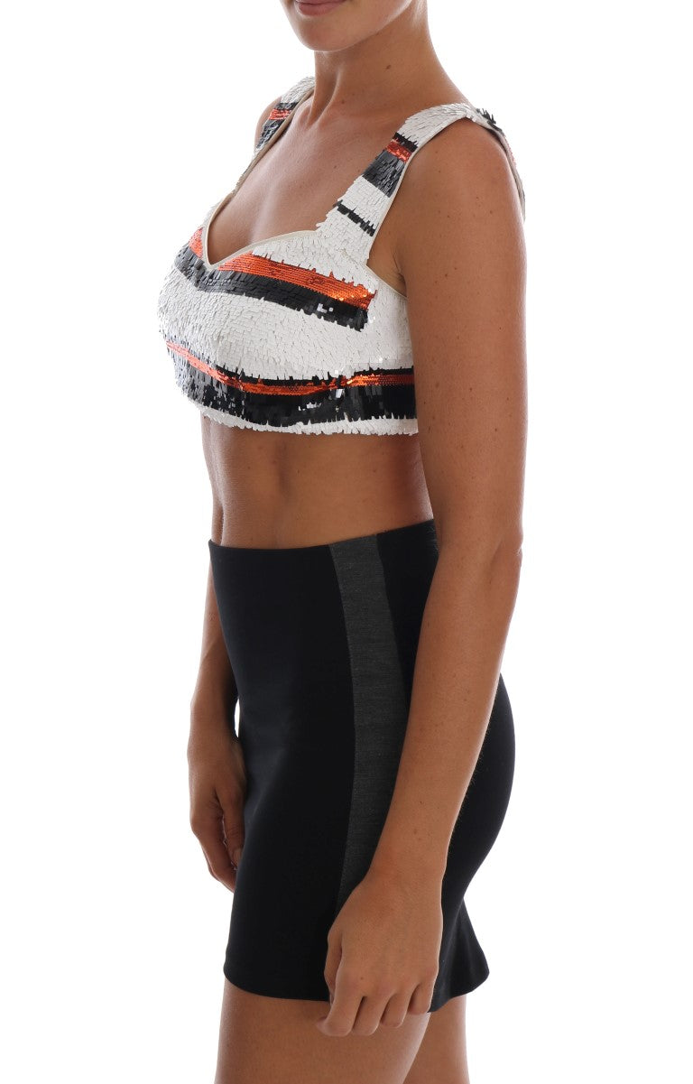 Dolce & Gabbana Multicolor Sequined Stretch Bustier Top - PreLoved & Luxe