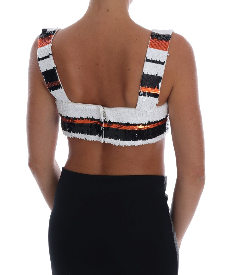 Dolce & Gabbana Multicolor Sequined Stretch Bustier Top - PreLoved & Luxe