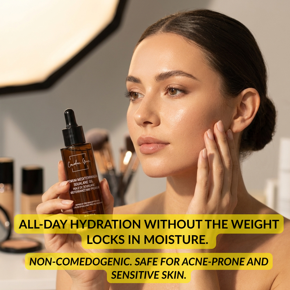 Canadian Grace Premium Mediterranean Squalane Oil | Pre-Makeup Ritual Oil for Smooth, Hydrated Skin