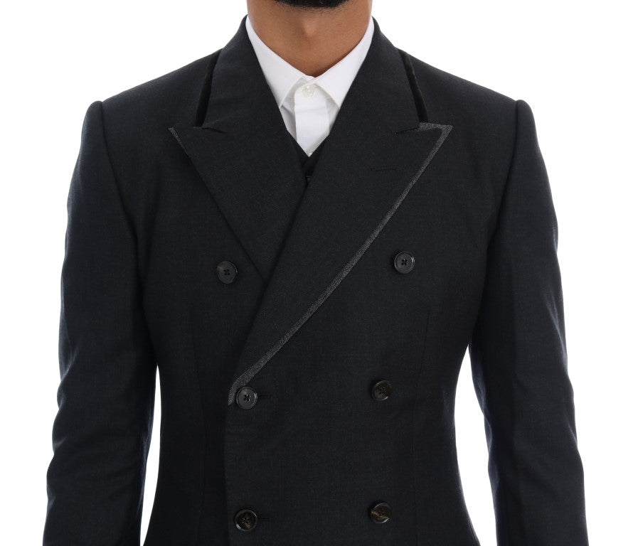 Dolce & Gabbana Gray Wool Double Breasted 3 Piece Suit - PreLoved & Luxe