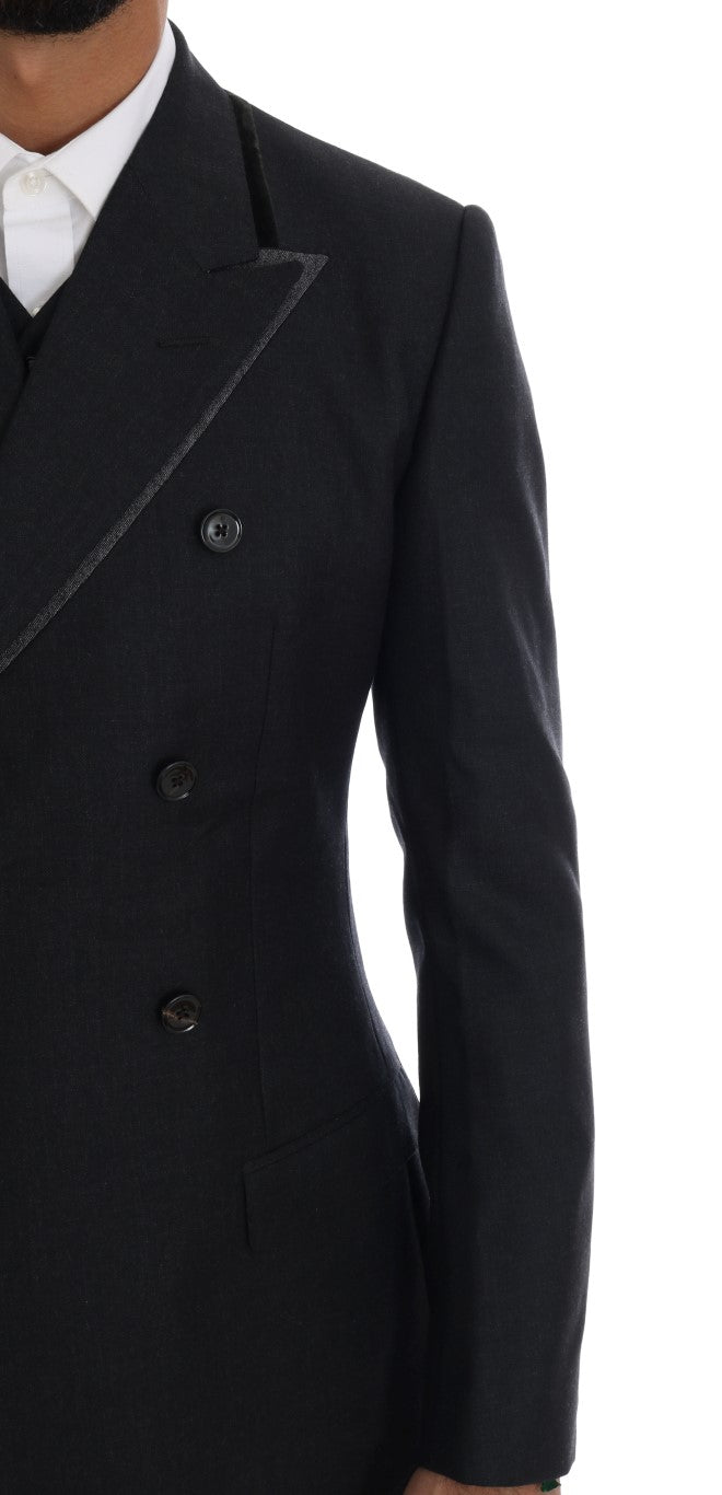Dolce & Gabbana Gray Wool Double Breasted 3 Piece Suit - PreLoved & Luxe