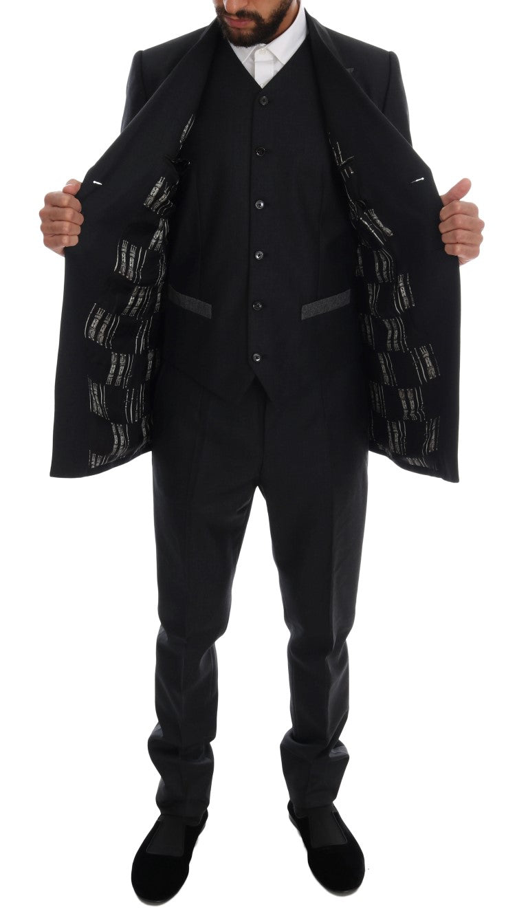 Dolce & Gabbana Gray Wool Double Breasted 3 Piece Suit - PreLoved & Luxe