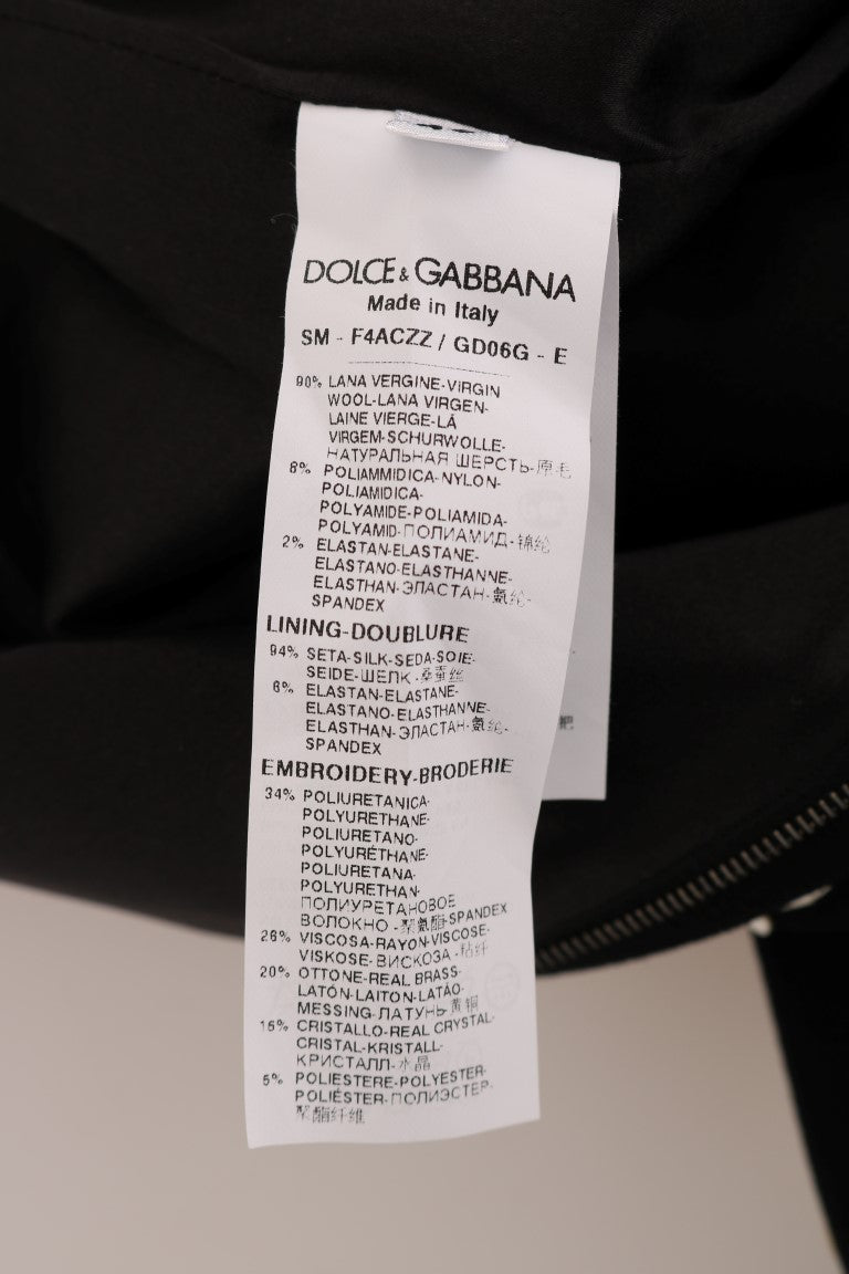 Dolce & Gabbana Black Crystal Floral Pencil Skirt - PreLoved & Luxe