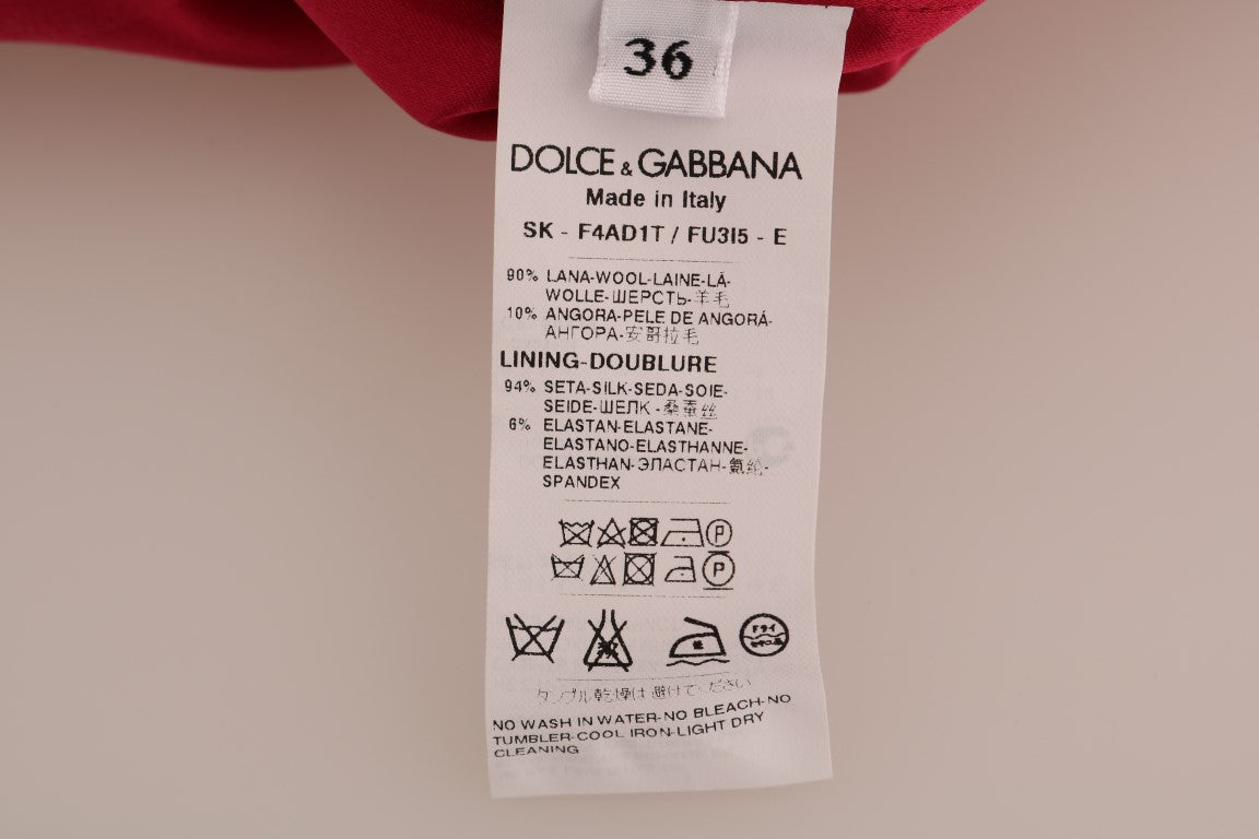 Dolce & Gabbana Pink Wool Knee Long A-Line Skirt - PreLoved & Luxe