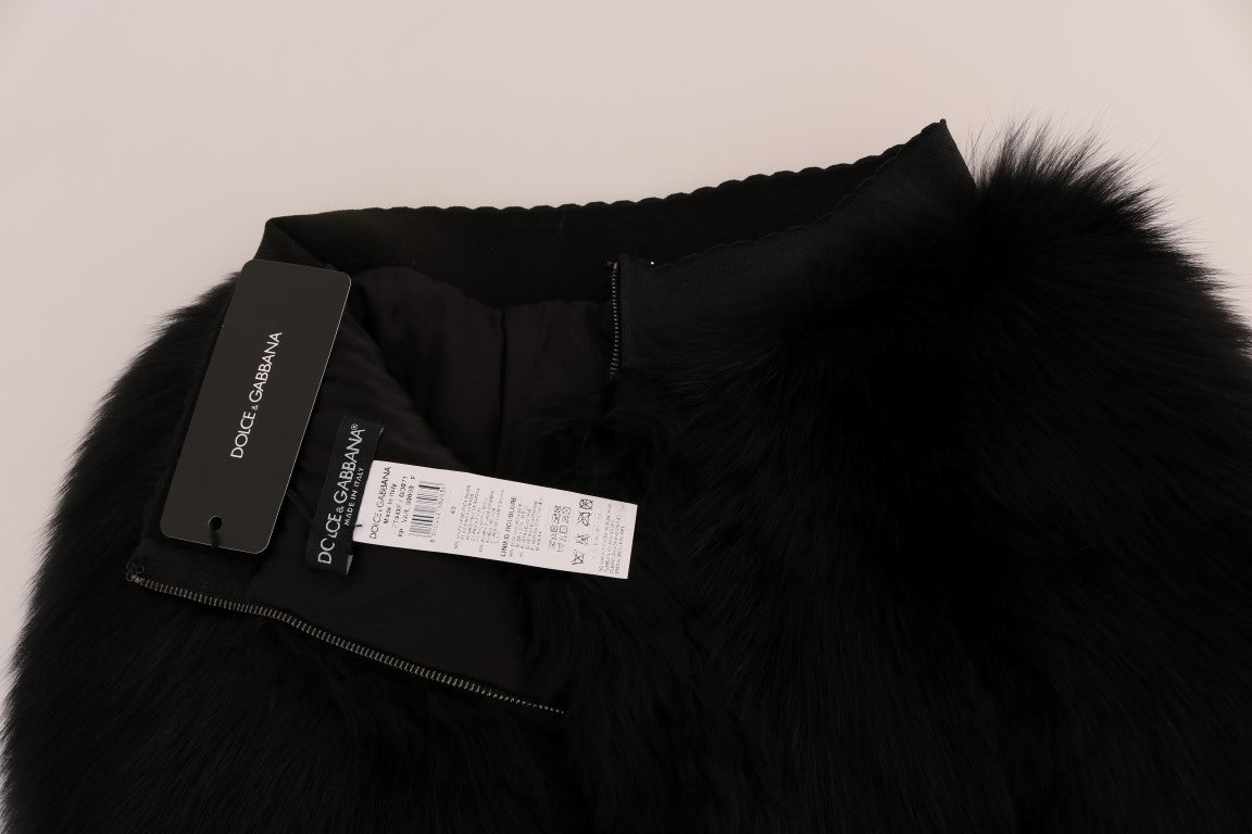 Dolce & Gabbana Black Lamb Fox Fur Mini Hot Pants - PreLoved & Luxe