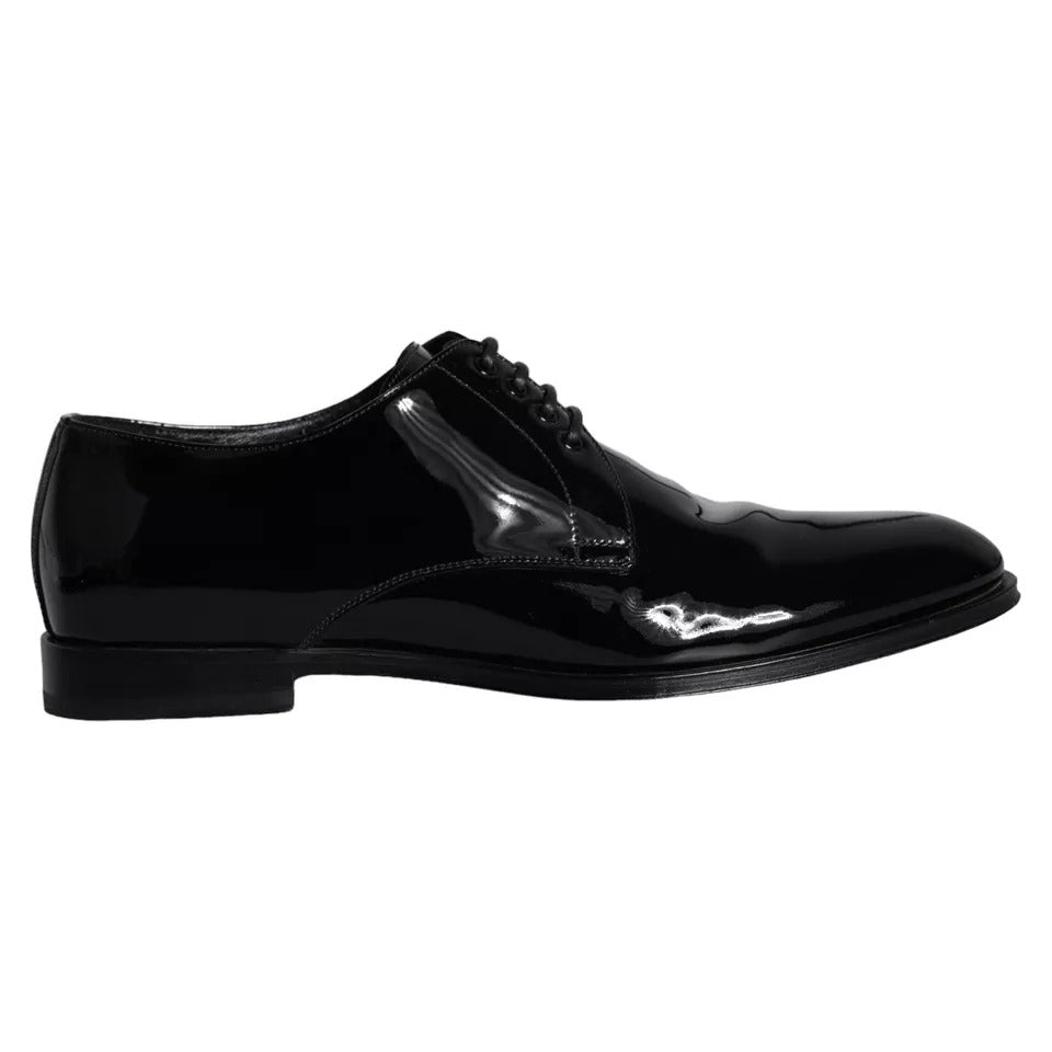 Pre-Owned Dolce & Gabbana Black Calfskin Leather Derby Men Dress Shoes