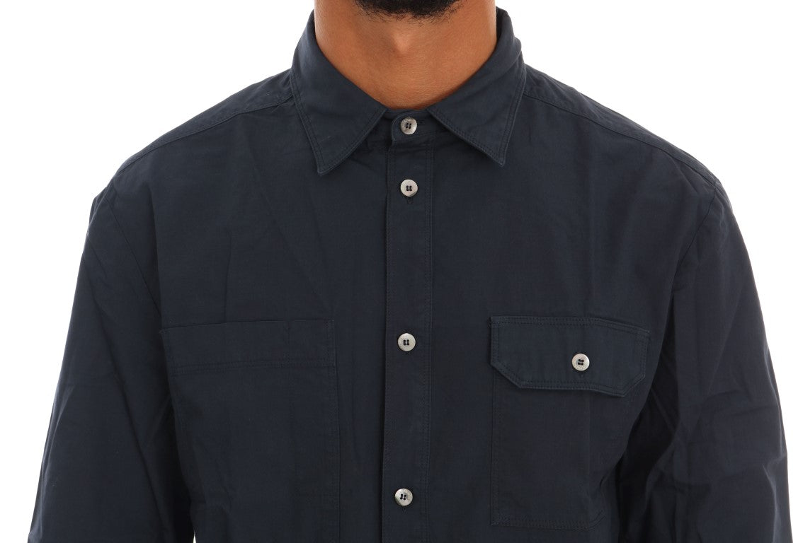 John Galliano Blue Casual Cotton Long Sleeve Shirt - PreLoved & Luxe