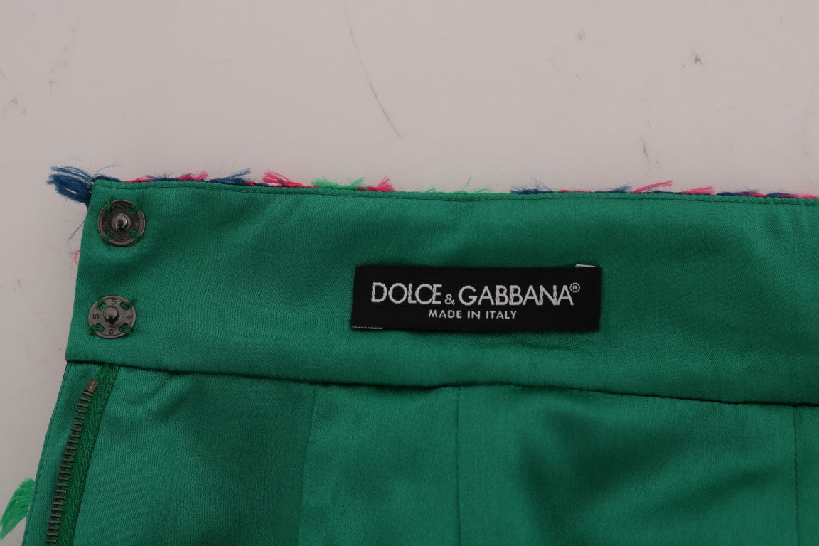 Dolce & Gabbana Pink Green Jacquard Pencil Skirt - PreLoved & Luxe