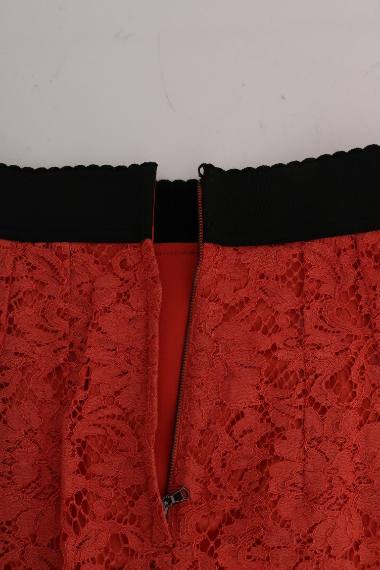 Dolce & Gabbana Orange Macramé Lace Pencil Skirt - PreLoved & Luxe