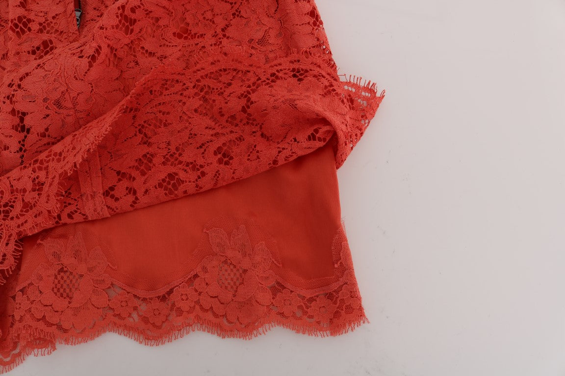 Dolce & Gabbana Orange Macramé Lace Pencil Skirt - PreLoved & Luxe