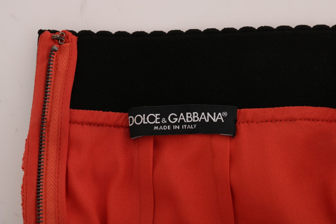 Dolce & Gabbana Orange Macramé Lace Pencil Skirt - PreLoved & Luxe