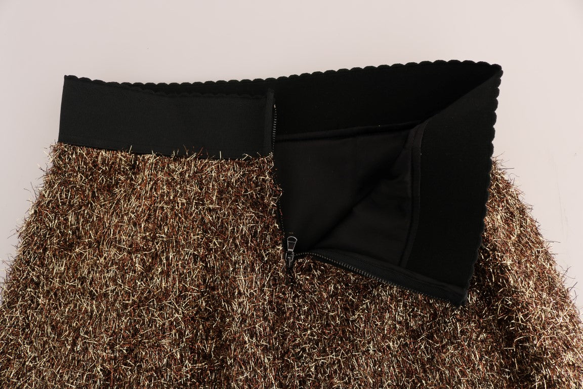 Dolce & Gabbana Gold Black Short Mini Skirt - PreLoved & Luxe